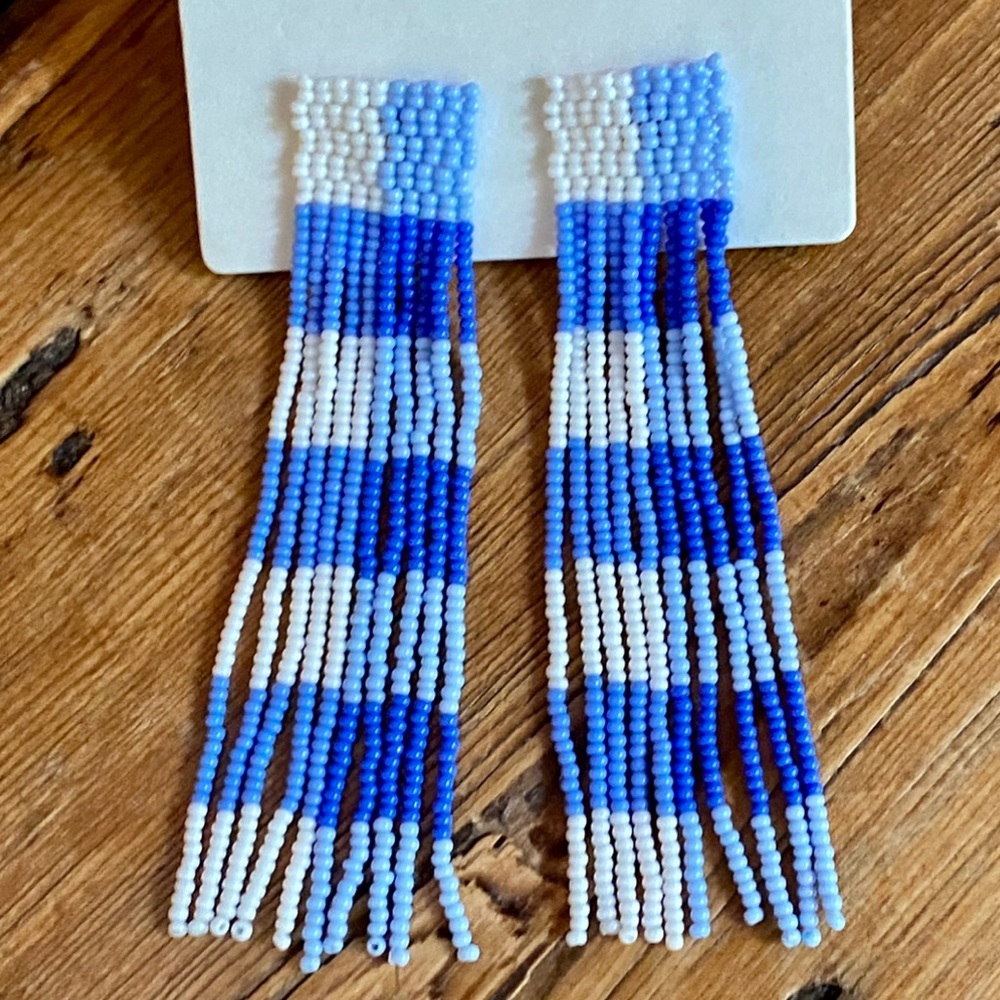 🌺🎉HP🎉🌺 NWT Anthropologie Casa Clara Beaded Tassel Earrings - Picture 7 of 16